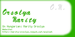 orsolya marity business card